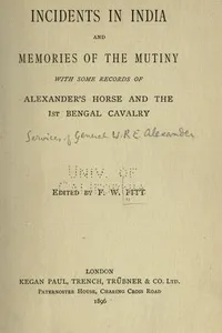 Incidents in India and memories of the mutiny