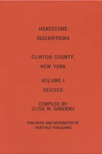 Headstone inscriptions, Volume I