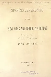 Opening ceremonies of the New York and Brooklyn bridge, May 24, 1883