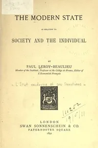 Capa de The modern state in relation to society and the individual