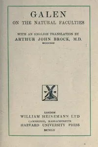 Galen On the natural faculties