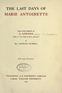 The last days of Marie Antoinete
