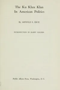 The Ku Klux Klan in American politics