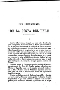 Las irrigaciones de la costa ..