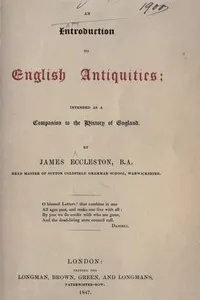 An introduction to English antiquities
