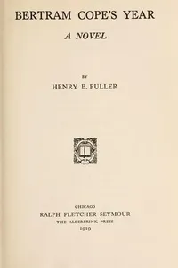 Capa de Bertram Cope's Year por Henry Blake Fuller