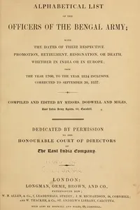 Alphabetical list of the officers of the Bengal army