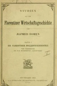 Studien aus der Florentiner Wirtschaftsgeschichte