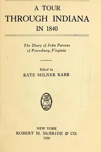 Cover of A tour through Indiana in 1840