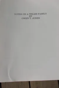 Notes on a Welsh family