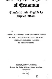 Cover of The Apophthegmes of Erasmus by Desiderius Erasmus