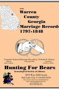 Cover of Early Warren County Georgia Marriage Records 1699-1805 by Nicholas Russell Murray