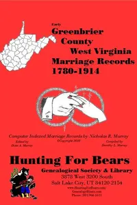 Cover of Early Greenbrier County West Virginia Marriage Records 1780-1914 by Nicholas Russell Murray