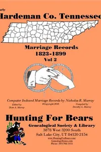 Cover of Hardeman Co. Tennessee Marriage Records Vol 2 1823-1899 by Nicholas Russell Murray