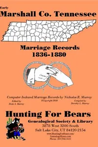Cover of Early Marshall Co. Tennessee Marriage Records 1836-1880 by Nicholas Russell Murray