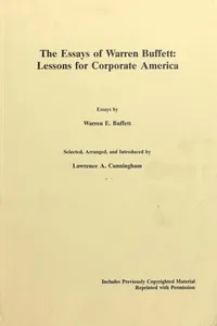Capa de The essays of Warren Buffett por Warren Buffett