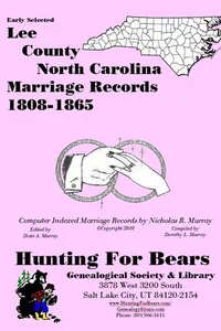 Cover of Early Lee County North Carolina Marriage Records 1808-1865 by Nicholas Russell Murray