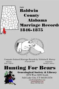 Cover of Early Baldwin County Alabama Marriage Index 1846-1875 by Nicholas Russell Murray