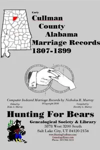 Cover of Early Cullman County Alabama Marriage Records 1877-1899 by Nicholas Russell Murray