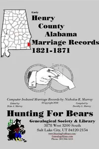 Cover of Early Henry County Alabama Marriage Records 1821-1871 by Nicholas Russell Murray
