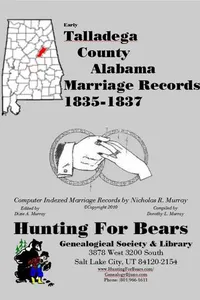 Cover of Early Talladega County Alabama Marriage Records 1835-1837 by Nicholas Russell Murray