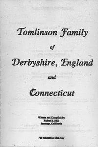 Cover of Tomlinson Family of Derbyshire, England & Connecticut by Robert E. Hull