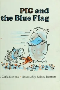 Pig and the blue flag