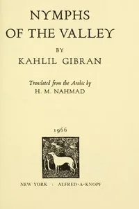 Cover of Nymphs of the valley by Kahlil Gibran