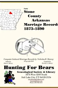 Cover of Stone County Arkansas Marriage Records 1873-1890 by Nicholas Russell Murray