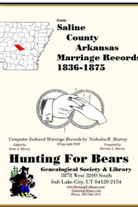 Cover of Saline County Arkansas Marriage Records 1865-1867 by Nicholas Russell Murray