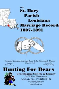 Cover of St. Mary Parish Louisiana Marriage Records 1807-1900 by Nicholas Russell Murray