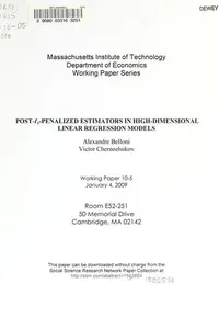 Post-[script l]\2081-penalized estimators in high-dimensional linear regression models