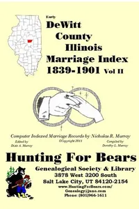Cover of Early DeWitt County Illinois Marriage Records Vol 2 1839-1901 by Nicholas Russell Murray