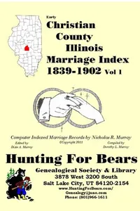 Cover of Early Christian County Illinois Marriage Records Vol 1 1839-1902 by Nicholas Russell Murray