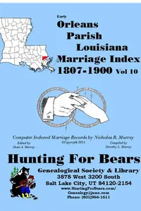 Cover of 19th Century Orleans Par LA Marriage Index v10 1807-1900 by Nicholas Russell Murray