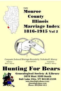 Cover of Early Monroe County Illinois Marriage Index Vol 1 1816-1915 by Nicholas Russell Murray
