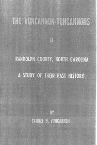 The Vuncannon-Voncannons of Randolph County, North Carolina