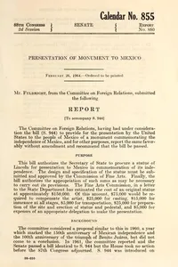 Presentation of monument to Mexico