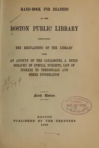 Hand-book for readers in the Boston public library