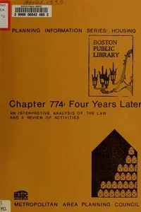 Chapter 774: four years later: an interpretive analysis of the law and a review of activities