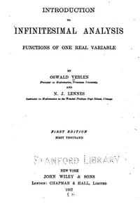 Introduction to Infinitesimal Analysis: Functions of One Real Variable