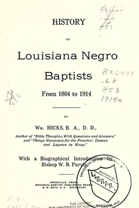 Cover of History of Louisiana Negro Baptists