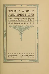 Spirit world and spirit life