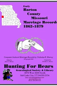 Cover of Barton Co Missouri Marriage Index  1862-1879 by Nicholas Russell Murray
