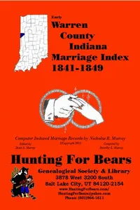 Cover of Early Warren County Indiana Marriage Index 1841-1849 by Nicholas Russell Murray