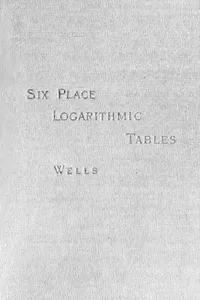 Six Place Logarithmic Tables
