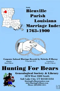 Cover of Bienville Parish Louisiana Marriage Index 1849-1900 by Nicholas Russell Murray