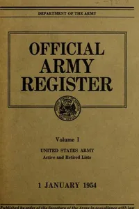 Official Army Register Vol 1, 1954