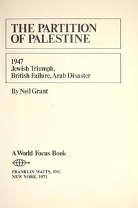 Capa de The partition of Palestine, 1947