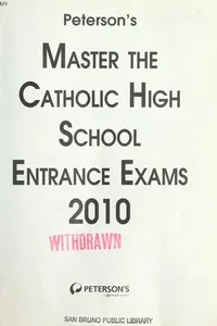 Peterson's master the Catholic high school entrance exams 2010
